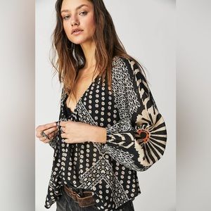 NWT Free People Elena Printed Top